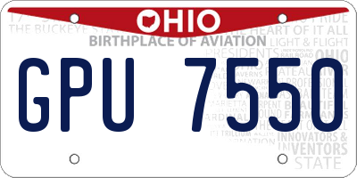 OH license plate GPU7550