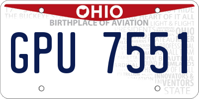 OH license plate GPU7551