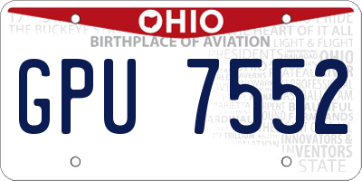 OH license plate GPU7552