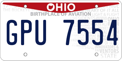 OH license plate GPU7554