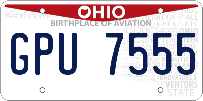 OH license plate GPU7555