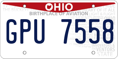OH license plate GPU7558