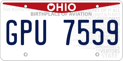 OH license plate GPU7559