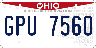 OH license plate GPU7560