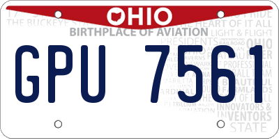 OH license plate GPU7561