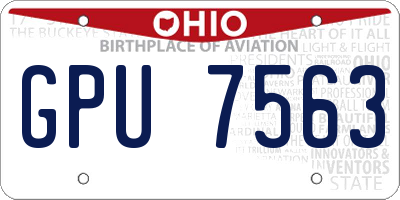 OH license plate GPU7563