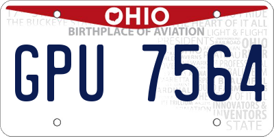 OH license plate GPU7564