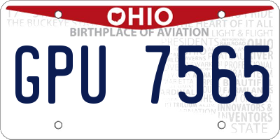 OH license plate GPU7565