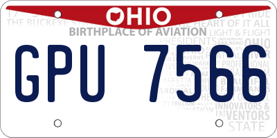 OH license plate GPU7566