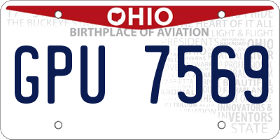 OH license plate GPU7569