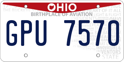 OH license plate GPU7570