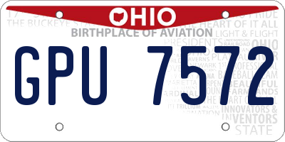 OH license plate GPU7572