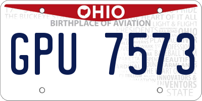 OH license plate GPU7573