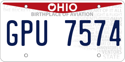 OH license plate GPU7574