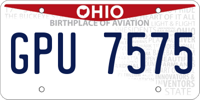 OH license plate GPU7575