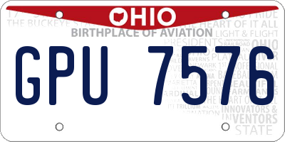 OH license plate GPU7576