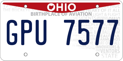 OH license plate GPU7577