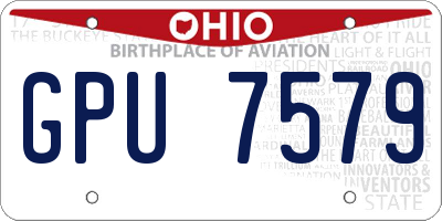 OH license plate GPU7579