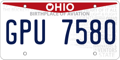 OH license plate GPU7580