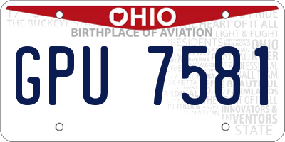OH license plate GPU7581