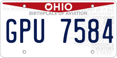 OH license plate GPU7584
