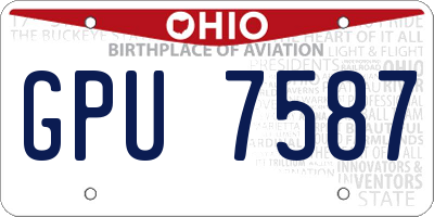 OH license plate GPU7587