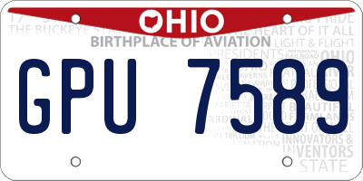 OH license plate GPU7589