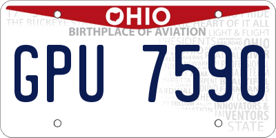 OH license plate GPU7590