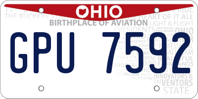 OH license plate GPU7592