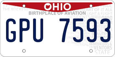 OH license plate GPU7593