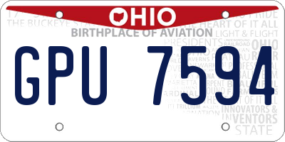 OH license plate GPU7594