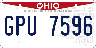 OH license plate GPU7596