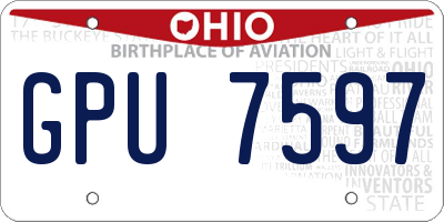 OH license plate GPU7597