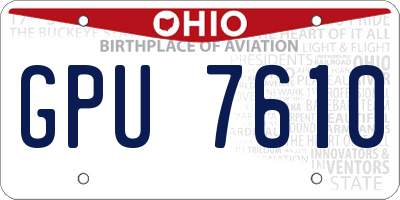 OH license plate GPU7610