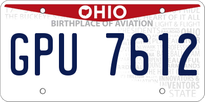 OH license plate GPU7612