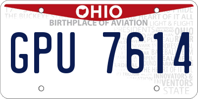 OH license plate GPU7614