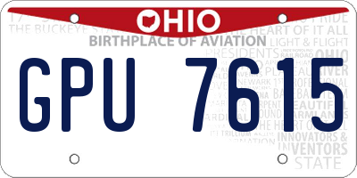 OH license plate GPU7615