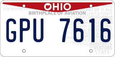 OH license plate GPU7616