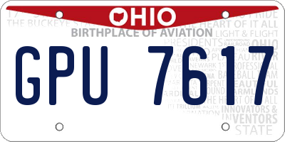 OH license plate GPU7617