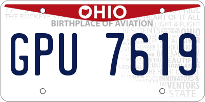 OH license plate GPU7619