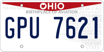 OH license plate GPU7621