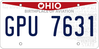 OH license plate GPU7631