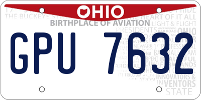 OH license plate GPU7632