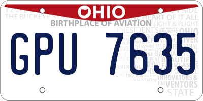 OH license plate GPU7635