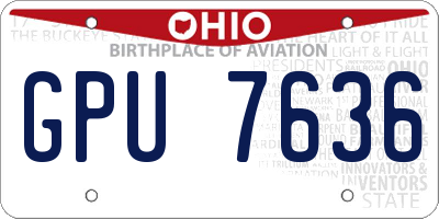 OH license plate GPU7636