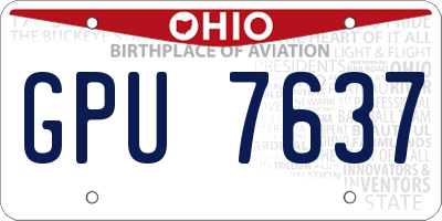 OH license plate GPU7637