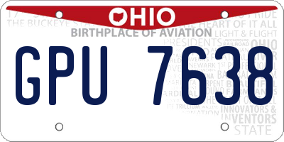OH license plate GPU7638