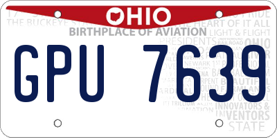 OH license plate GPU7639