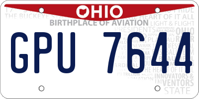 OH license plate GPU7644