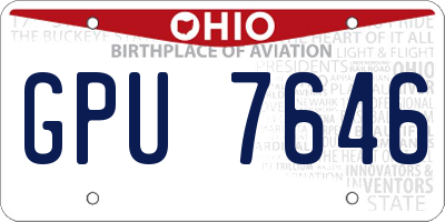 OH license plate GPU7646